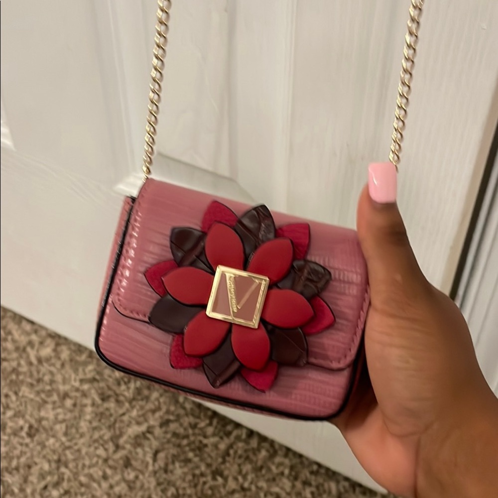 Pink and Brown Floral Women's Bag